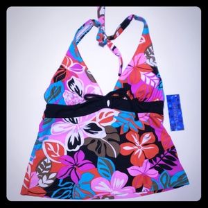 NWT Aqua Couture Tankini/Bikini Swimsuit Top Sz 8